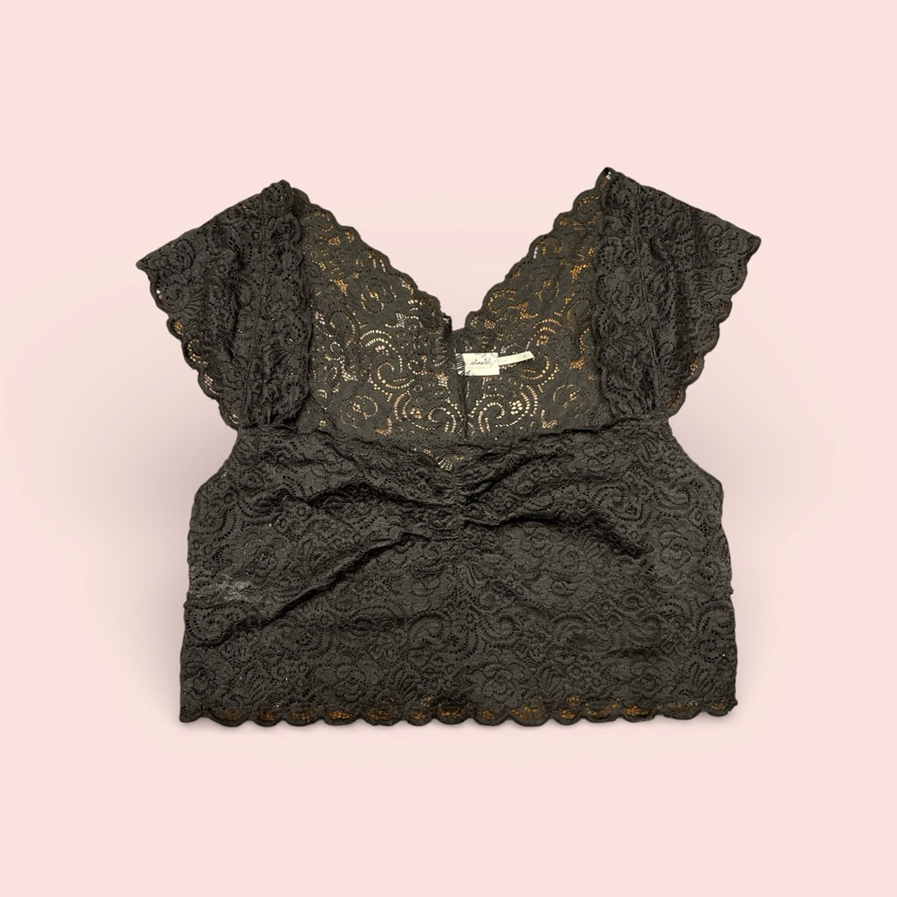 Free People Black Lace Bralette